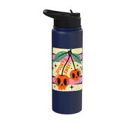 Spooky And Sweet Cherries Halloween Skull Cherry Stainless Steel Insulated Water Bottle
