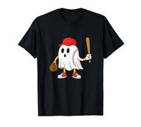 Spooky Baseball Ghost Halloween Costume Baseball Player Camiseta