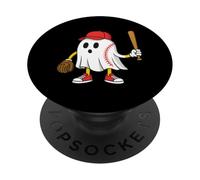 Spooky Baseball Ghost Halloween Costume Baseball Player PopSockets PopGrip Adhesivo