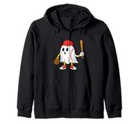 Spooky Baseball Ghost Halloween Costume Baseball Player Sudadera con Capucha