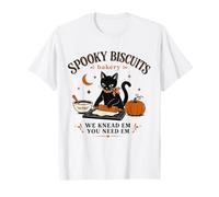 Spooky Biscuit Bakery Black Cat Hornear Humor Humor Estado de ánimo Camiseta