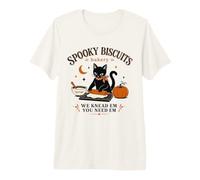 Spooky Biscuit Bakery Black Cat Hornear Humor Humor Estado de ánimo Camiseta Premium