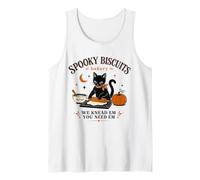 Spooky Biscuit Bakery Black Cat Hornear Humor Humor Estado de ánimo Camiseta sin Mangas