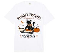 Spooky Biscuit Bakery Black Cat Hornear Humor Humor Estado de ánimo Comfort Colors Adult Heavyweight T-Shirt