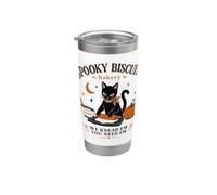 Spooky Biscuit Bakery Black Cat Hornear Humor Humor Estado de ánimo Vaso térmico de acero inoxidable de doble pared