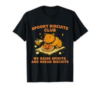 Spooky Biscuits Club Capybara Funny Halloween Hornear Camiseta