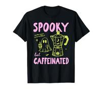 Spooky But Caffeinated Halloween Coffee Fall Autumn Vibes Camiseta