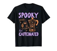 Spooky But Caffeinated Halloween Coffee Fall Autumn Vibes Camiseta