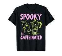 Spooky But Caffeinated Halloween Coffee Fall Autumn Vibes Camiseta gráfica económica, Hombre, Negro, L