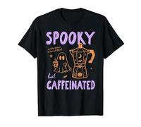 Spooky But Caffeinated Halloween Coffee Fall Autumn Vibes Camiseta gráfica económica, Hombre, Negro, S
