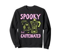 Spooky But Caffeinated Halloween Coffee Fall Autumn Vibes Sudadera