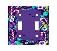 Spooky Candy Eyeball - Placa de cubierta doble para interruptor de luz