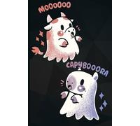 Spooky Capy and Cow Notebook: Halloween Ghosts art cover, Blank Lined Journal (College Ruled Paper) 120 Pages for drawing and writing