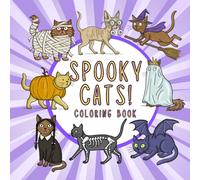 Spooky Cats: Bold and Easy Halloween Themed Coloring Book , Cute and Spooky Dogs Simple Relaxing Pages for Adults and Teens