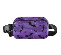 Spooky Chic - Cangurera impermeable morada para mujer, riñonera, bolso cruzado funky, morado espeluznante, 8 x 5.3 x 2.3 pulgadas, divertido y elegante, morado espeluznante, 8 x 5.3 x 2.3 pulgadas