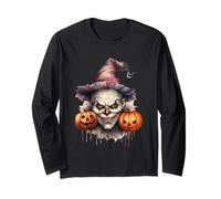 Spooky Clown with Pumpkins For Halloween Manga Larga