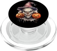 Spooky Clown with Pumpkins For Halloween PopSockets PopGrip para MagSafe