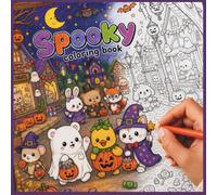 Spooky Coloring Book for Teens and Adults: Cozy Hygge Ghosts, Animals, Pumpkins and Cozy Scenes | Cutie Detailed Relaxing Coloring Pages Single-Sided - Cozy Spaces Coloring