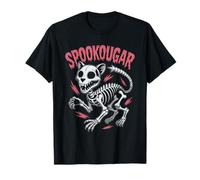 Spooky Cougar Esqueleto León de Montaña Halloween Camiseta
