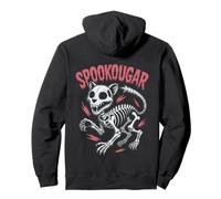 Spooky Cougar Esqueleto León de Montaña Halloween Sudadera con Capucha