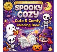 Spooky Cozy: Cute & Comfy Creepy Kawaii Coloring Book for Adults and Teens: Over 40 Relaxing Spooky Scenes with Adorable Ghosts, Witches, and Cozy Magic