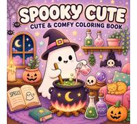 Spooky Cute: Cute Bold & Easy Halloween Coloring Book For Adults Featuring Cozy Autumn Scenes