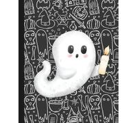 Spooky Cute Ghost Notebook - Halloween Journal for Writing & Notes | Kawaii Aesthetic: 120 wide rule pages, 7.5 x 9.25 inches, school, office supply, self care diary, gift, for teens, adults