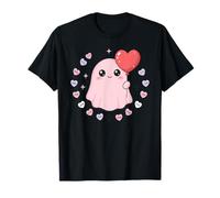 Spooky Cute Ghost Valentine Kawaii Corazón Estético Amor Camiseta