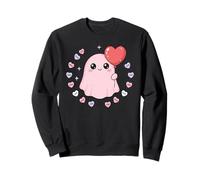 Spooky Cute Ghost Valentine Kawaii Corazón Estético Amor Sudadera