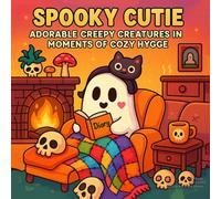 Spooky Cutie: Coloring Book for Adults and Teens Featuring Adorable Creepy Creatures in Cozy Hygge Moments for Relaxation