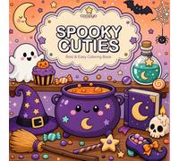 Spooky Cuties: Bold and Easy Coloring Book for Adults and Teens Featuring Cozy Halloween and Creepy Cute characters in Hygge Moments for Relaxation and stress relief