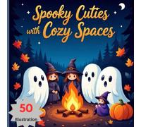 Spooky Cuties With Cozy Spaces Coloring Book For Kids and Adult: Relaxing Coloring Book | Bold & Easy | A Creative Colored Outlines for Relaxation & Stress Relief | # 57