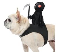 Spooky Design - Disfraz de perro para Halloween, disfraz de Knight Dog, Sturdy Funny Pet Costumes, disfraz decorativo para perro, disfraz para Halloween, Home Event, interior, exterior, color negro