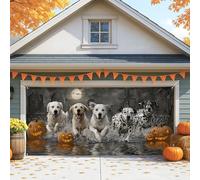 Spooky Dogs - Cubierta para puerta de garaje con temática de Halloween, decoración de fondo de fiesta para interiores y exteriores, 157 x 71 pulgadas