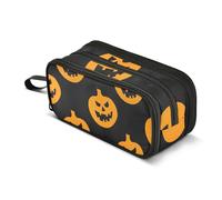 Spooky - Estuche con cremallera para lápices de Halloween, diseño de calabaza, para niños, adolescentes, niñas, animales, suministros de oficina, para adultos, 8.8 x 3.5 x 4.33 pulgadas