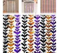 Spooky Flutter Bat Garland - Bring Your Halloween to Life, Bat Garland Halloween Decoration, Bats Hanging Decorations, Vintage Spooky Indoor Party Fireplace Garlands, Banner Felt Decor(Bats,5PCS)
