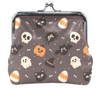 Spooky Friends - cartera personalizado para mujer, piel con hebilla y cierre de beso, Spooky Friends Brown, UNITALLA, Spooky Friends Brown, UNITALLA, Classic
