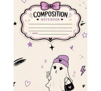 Spooky Ghost Composition Notebook: Cute Halloween College Ruled Notebook for Kids, Teens & Ghost Lovers | Kawaii Purple Aesthetic | 120 Pages