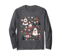 Spooky Ghost Cute Christmas Ho Ho Merry Holiday Retro Pastel Manga Larga