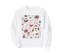 Spooky Ghost Cute Christmas Ho Ho Merry Holiday Retro Pastel Sudadera