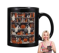 Spooky Ghost Mug - Taza de té con diseño adorable de Halloween de 400 ml | Taza de café de cerámica de capacidad moderada | Tazas con forma de calabaza para el hogar, regalo y regalo