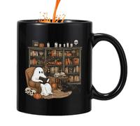 Spooky Ghost Mug - Taza de té con diseño adorable de Halloween de 400 ml | Taza de café de cerámica de capacidad moderada | Tazas con forma de calabaza para el hogar, regalo y regalo