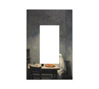 Spooky Ghost Pizza On The Table Light Switch Wall Plate Cover Single Rocker 1 Gang Decorator Outlet Receptacle Covers for Home Kitchen Room Bathroom Decor