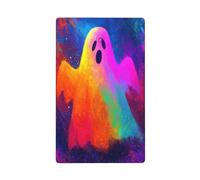 Spooky Ghost - Placa de pared en blanco con degradados de neón para decoración de 1 banda para cocina, baño, tamaño 11,4 x 7 cm