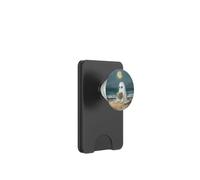 Spooky Ghost Reading at Beach Summer Moonlight Cozy Decor PopSockets PopWallet para MagSafe