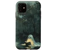 Spooky Ghost Reading In A Lake Vintage Aesthetic Green Carcasa para iPhone 11