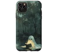 Spooky Ghost Reading In A Lake Vintage Aesthetic Green Carcasa para iPhone 11 Pro Max