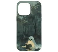 Spooky Ghost Reading In A Lake Vintage Aesthetic Green Carcasa para iPhone 14 Pro Max