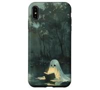 Spooky Ghost Reading In A Lake Vintage Aesthetic Green Carcasa para iPhone XS Max