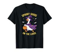 Spooky Goose On The Loose Funny Witch Pumpkin Halloween Camiseta
